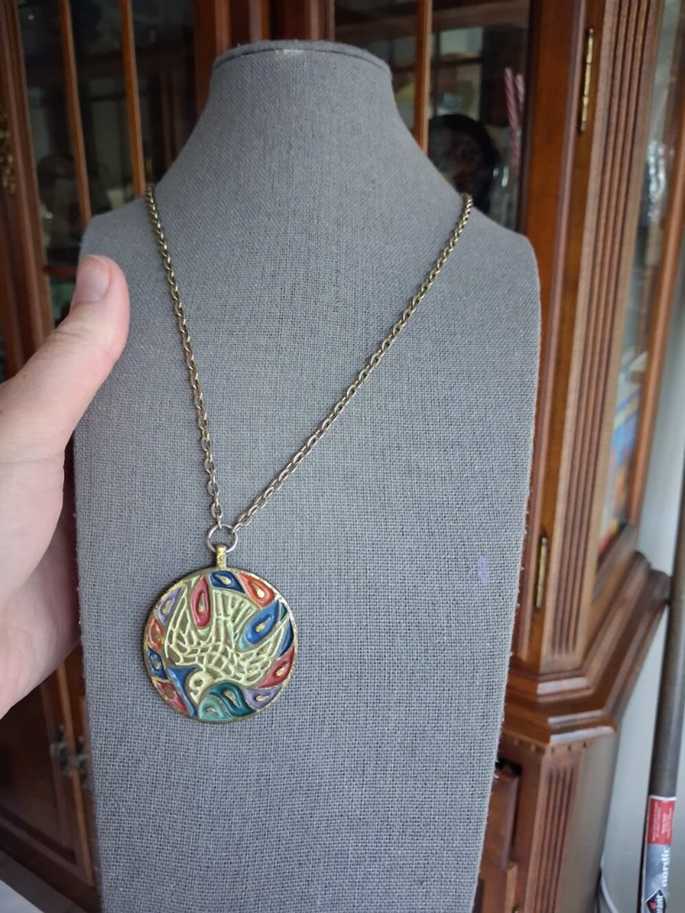 Vintage 1969 Terra Sancta Guild Bird necklace